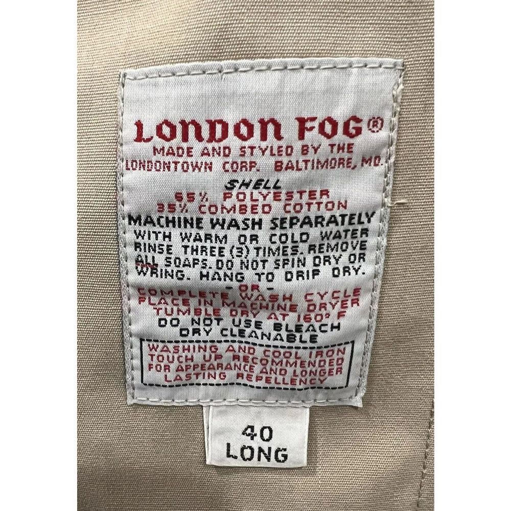 Vintage London Fog Maincoats Lined Textured Polyester Trench Womens USA Sz 16 - Picture 3 of 9